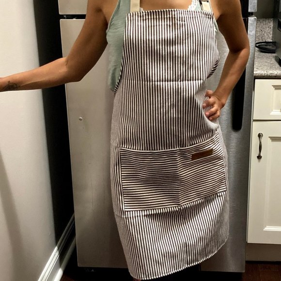 2 Pack Women Black and Grey Kitchen Cooking Soft Aprons...